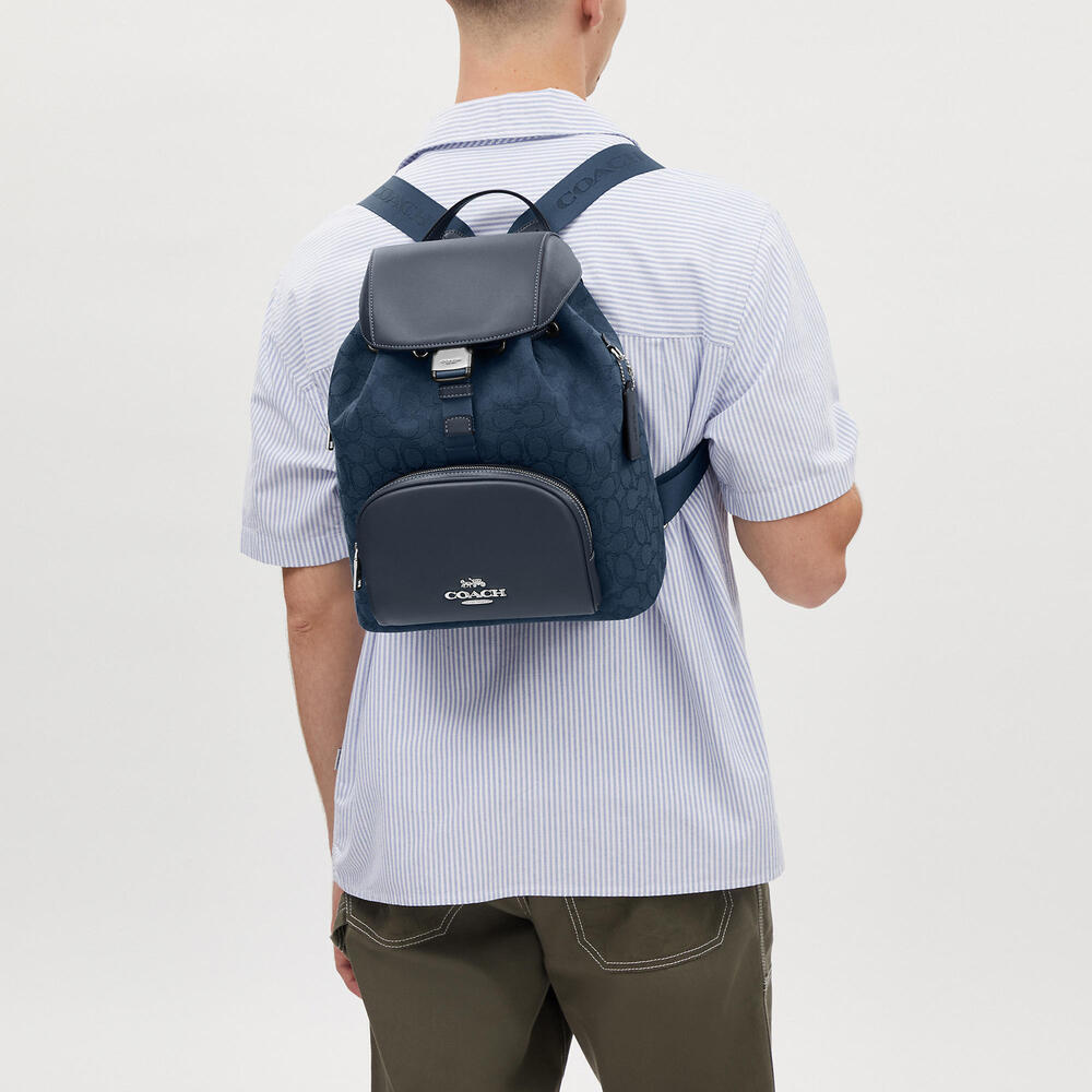 Coach Large Backpack In Signature Jacquard - Picture 7 of 7